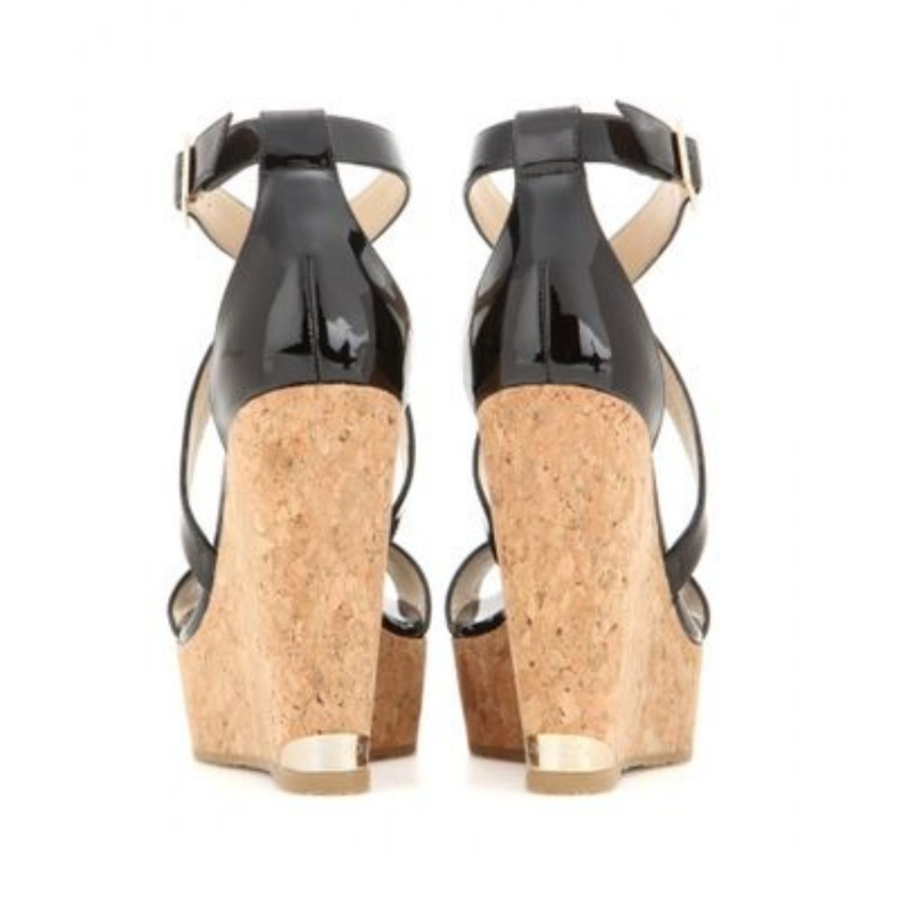 👑 HOST PICK 👑 🔥NEW🔥 Jimmy Choo 120 Portia Cork Wedge Sandals - Picture 10 of 15